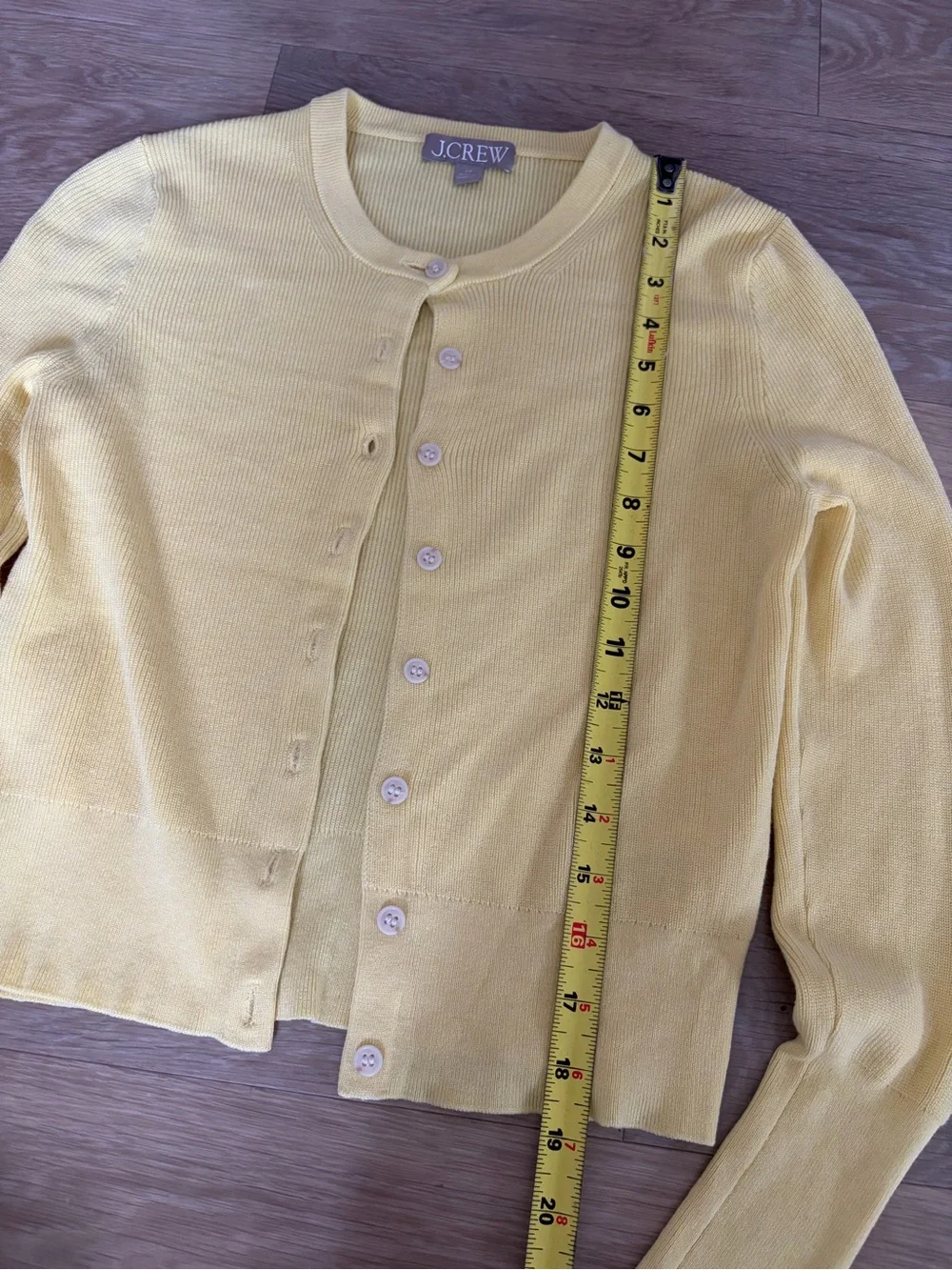 J.Crew Neon Yellow Cropped Cardigan XS